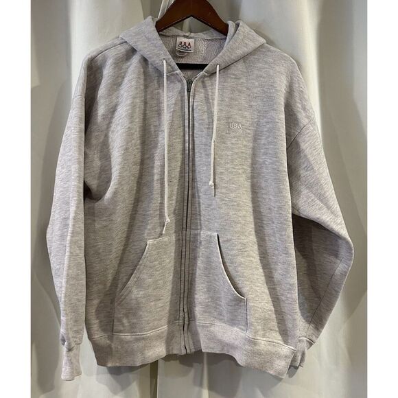 Vintage Olympics USA‎ Gray Zip Up Hoodie Size Large - Picture 1 of 5